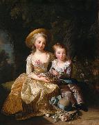 elisabeth vigee-lebrun Portrait of Madame Royale and Louis Joseph, Dauphin of France painting
